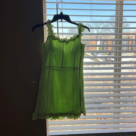 Lulu’s Elati Lime Green Ruffled Off-the-Shoulder Bodycon Dress Size Large - Picture 2 of 2